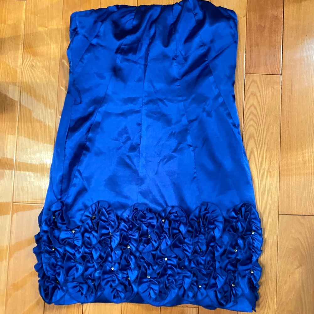 Rampage blue strapless mini dress